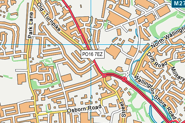PO16 7EZ map - OS VectorMap District (Ordnance Survey) PO16 7EZ map - OS VectorMap District (Ordnance Survey)