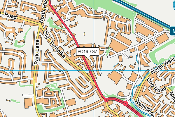 PO16 7GZ map - OS VectorMap District (Ordnance Survey) PO16 7GZ map - OS VectorMap District (Ordnance Survey)