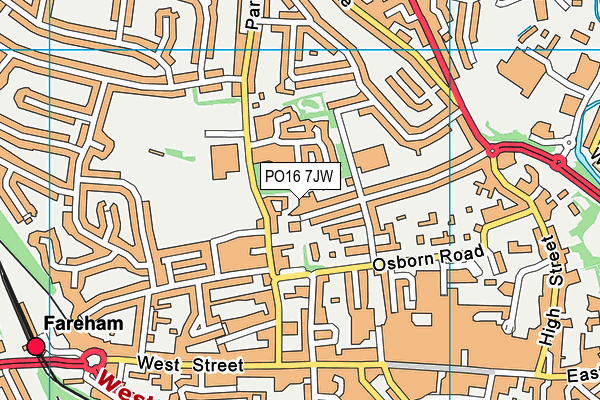 PO16 7JW map - OS VectorMap District (Ordnance Survey) PO16 7JW map - OS VectorMap District (Ordnance Survey)