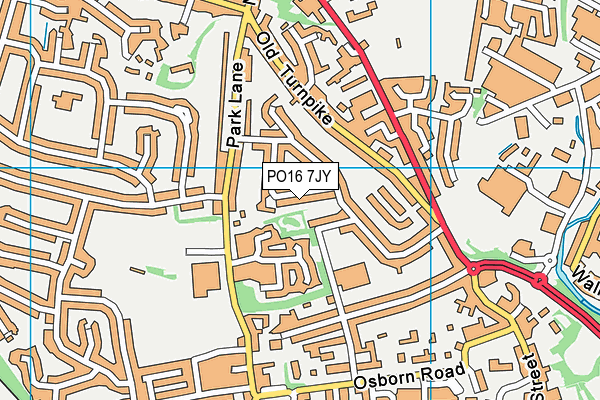 PO16 7JY map - OS VectorMap District (Ordnance Survey)