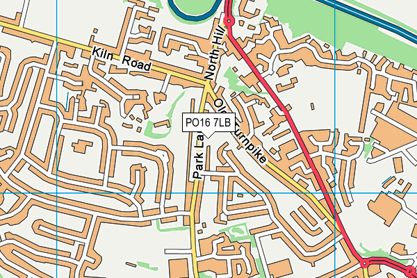 PO16 7LB map - OS VectorMap District (Ordnance Survey)