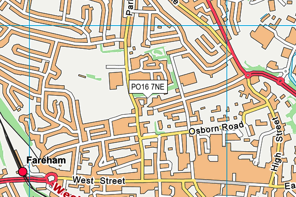 PO16 7NE map - OS VectorMap District (Ordnance Survey) PO16 7NE map - OS VectorMap District (Ordnance Survey)