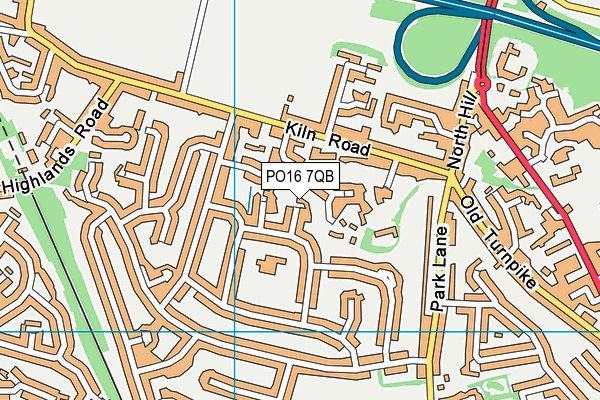 PO16 7QB map - OS VectorMap District (Ordnance Survey)