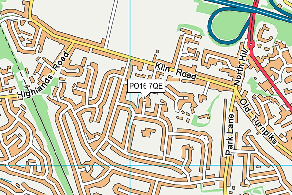 PO16 7QE map - OS VectorMap District (Ordnance Survey) PO16 7QE map - OS VectorMap District (Ordnance Survey)