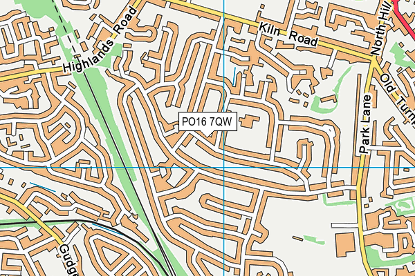 PO16 7QW map - OS VectorMap District (Ordnance Survey) PO16 7QW map - OS VectorMap District (Ordnance Survey)