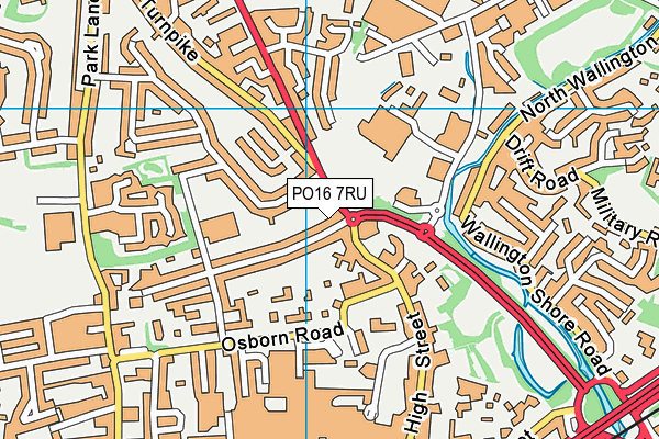 PO16 7RU map - OS VectorMap District (Ordnance Survey) PO16 7RU map - OS VectorMap District (Ordnance Survey)