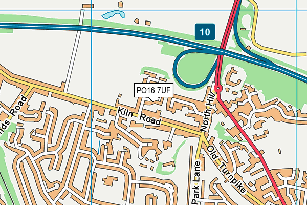 PO16 7UF map - OS VectorMap District (Ordnance Survey)