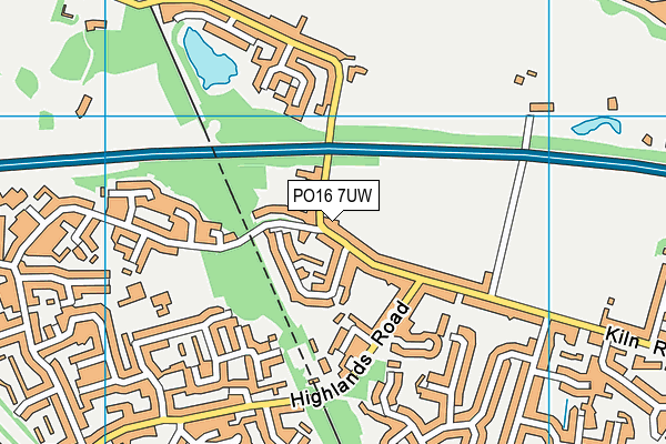 PO16 7UW map - OS VectorMap District (Ordnance Survey) PO16 7UW map - OS VectorMap District (Ordnance Survey)