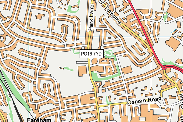 PO16 7YD map - OS VectorMap District (Ordnance Survey) PO16 7YD map - OS VectorMap District (Ordnance Survey)