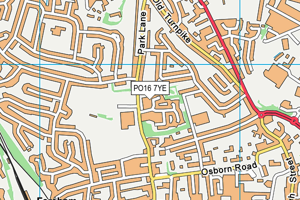 PO16 7YE map - OS VectorMap District (Ordnance Survey) PO16 7YE map - OS VectorMap District (Ordnance Survey)