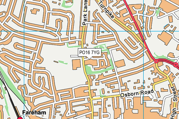 PO16 7YG map - OS VectorMap District (Ordnance Survey) PO16 7YG map - OS VectorMap District (Ordnance Survey)