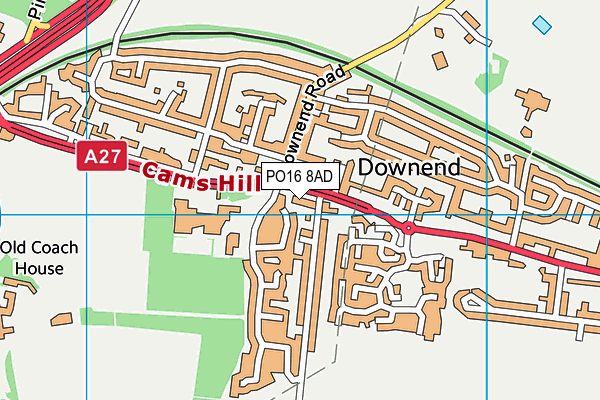 PO16 8AD map - OS VectorMap District (Ordnance Survey) PO16 8AD map - OS VectorMap District (Ordnance Survey)