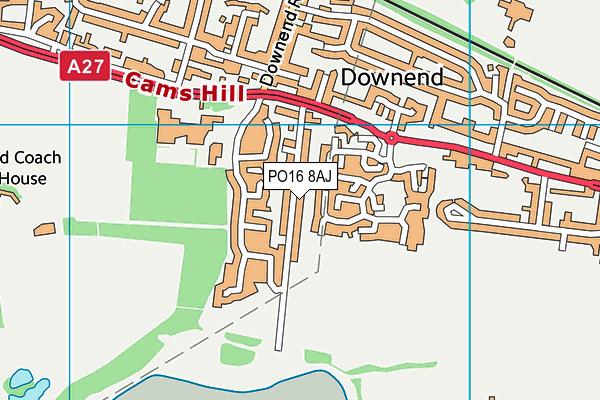 PO16 8AJ map - OS VectorMap District (Ordnance Survey) PO16 8AJ map - OS VectorMap District (Ordnance Survey)