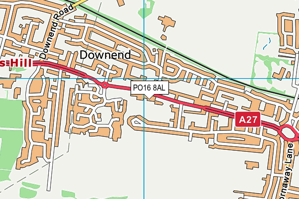 PO16 8AL map - OS VectorMap District (Ordnance Survey) PO16 8AL map - OS VectorMap District (Ordnance Survey)