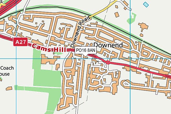 PO16 8AN map - OS VectorMap District (Ordnance Survey) PO16 8AN map - OS VectorMap District (Ordnance Survey)