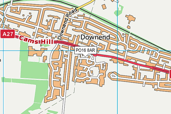 PO16 8AR map - OS VectorMap District (Ordnance Survey) PO16 8AR map - OS VectorMap District (Ordnance Survey)
