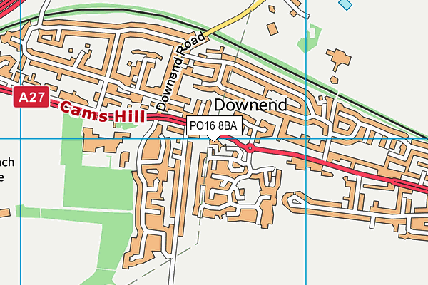 PO16 8BA map - OS VectorMap District (Ordnance Survey) PO16 8BA map - OS VectorMap District (Ordnance Survey)