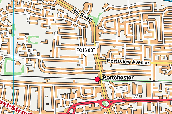 PO16 8BT map - OS VectorMap District (Ordnance Survey) PO16 8BT map - OS VectorMap District (Ordnance Survey)