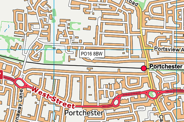 PO16 8BW map - OS VectorMap District (Ordnance Survey) PO16 8BW map - OS VectorMap District (Ordnance Survey)