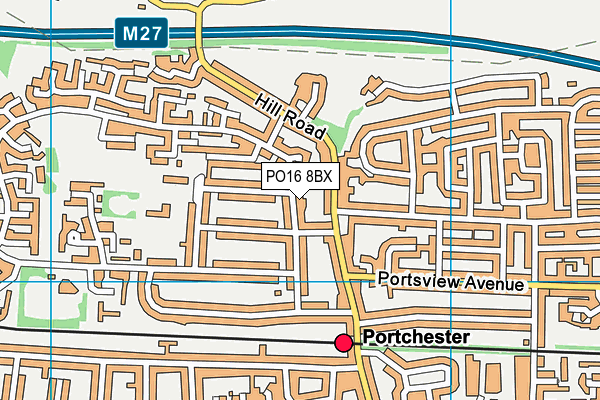 PO16 8BX map - OS VectorMap District (Ordnance Survey) PO16 8BX map - OS VectorMap District (Ordnance Survey)