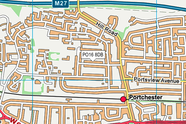 PO16 8DB map - OS VectorMap District (Ordnance Survey) PO16 8DB map - OS VectorMap District (Ordnance Survey)