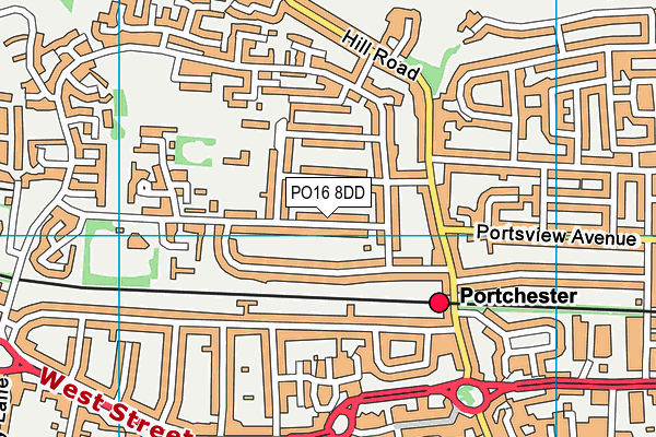 PO16 8DD map - OS VectorMap District (Ordnance Survey) PO16 8DD map - OS VectorMap District (Ordnance Survey)