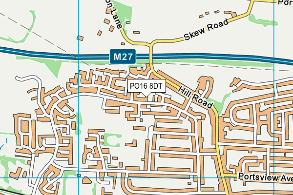 PO16 8DT map - OS VectorMap District (Ordnance Survey) PO16 8DT map - OS VectorMap District (Ordnance Survey)