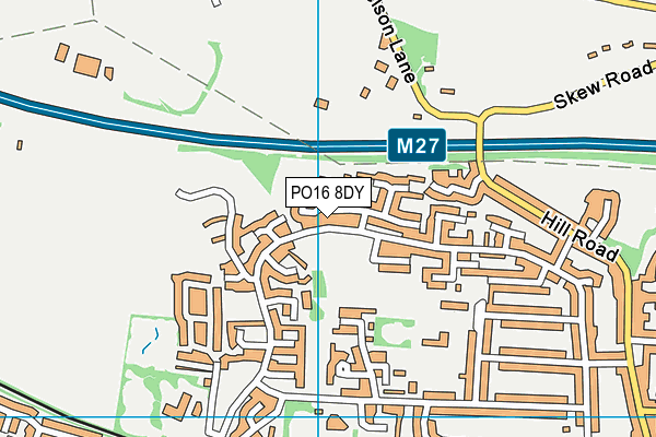 PO16 8DY map - OS VectorMap District (Ordnance Survey) PO16 8DY map - OS VectorMap District (Ordnance Survey)