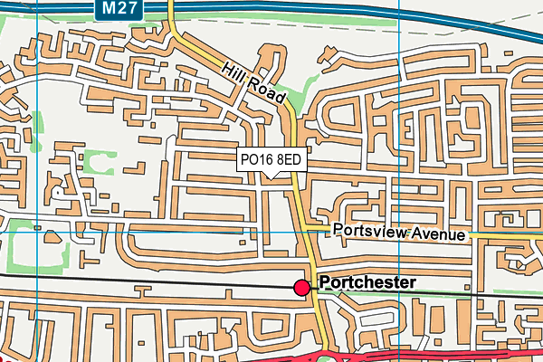 PO16 8ED map - OS VectorMap District (Ordnance Survey) PO16 8ED map - OS VectorMap District (Ordnance Survey)