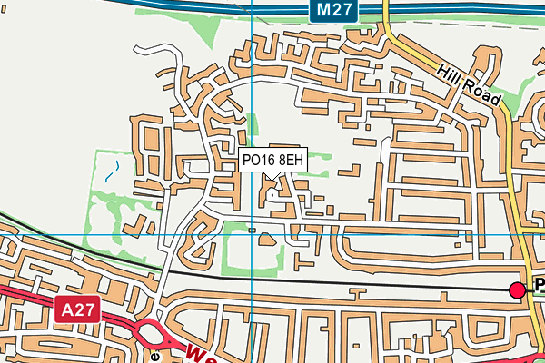PO16 8EH map - OS VectorMap District (Ordnance Survey) PO16 8EH map - OS VectorMap District (Ordnance Survey)