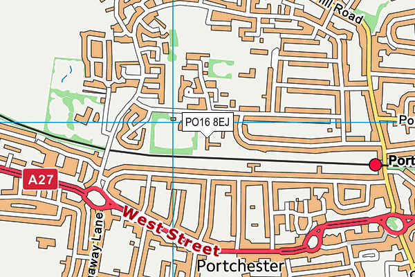 PO16 8EJ map - OS VectorMap District (Ordnance Survey) PO16 8EJ map - OS VectorMap District (Ordnance Survey)