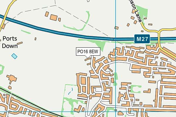 PO16 8EW map - OS VectorMap District (Ordnance Survey) PO16 8EW map - OS VectorMap District (Ordnance Survey)