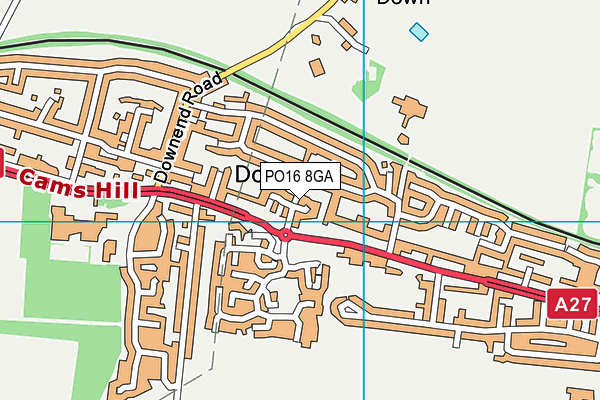 PO16 8GA map - OS VectorMap District (Ordnance Survey) PO16 8GA map - OS VectorMap District (Ordnance Survey)