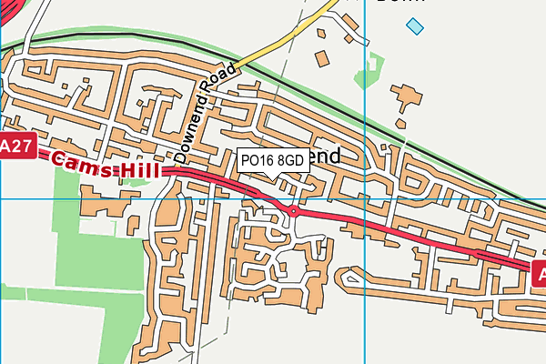 PO16 8GD map - OS VectorMap District (Ordnance Survey) PO16 8GD map - OS VectorMap District (Ordnance Survey)