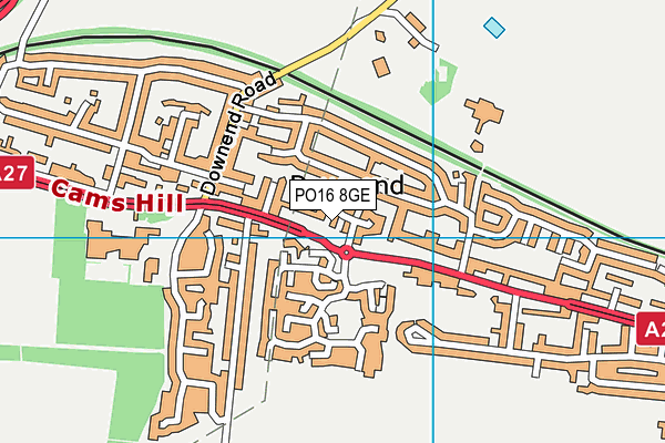 PO16 8GE map - OS VectorMap District (Ordnance Survey) PO16 8GE map - OS VectorMap District (Ordnance Survey)