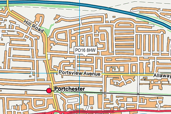 PO16 8HW map - OS VectorMap District (Ordnance Survey) PO16 8HW map - OS VectorMap District (Ordnance Survey)