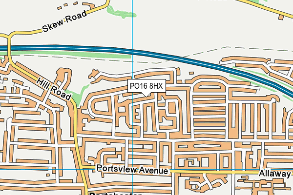 PO16 8HX map - OS VectorMap District (Ordnance Survey) PO16 8HX map - OS VectorMap District (Ordnance Survey)