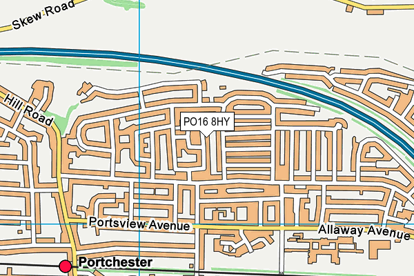 PO16 8HY map - OS VectorMap District (Ordnance Survey) PO16 8HY map - OS VectorMap District (Ordnance Survey)