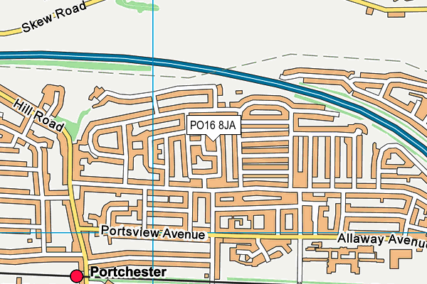 PO16 8JA map - OS VectorMap District (Ordnance Survey) PO16 8JA map - OS VectorMap District (Ordnance Survey)