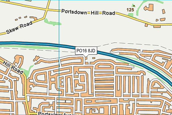 PO16 8JD map - OS VectorMap District (Ordnance Survey) PO16 8JD map - OS VectorMap District (Ordnance Survey)