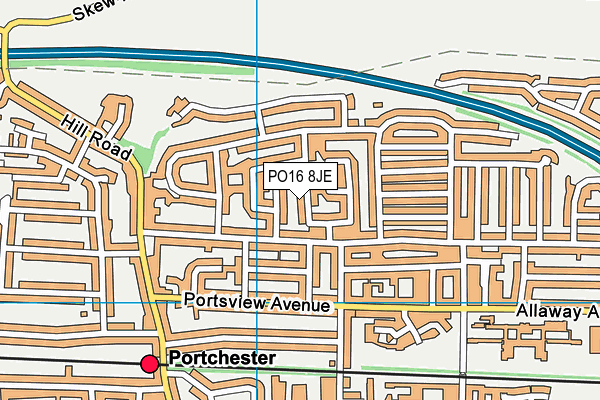 PO16 8JE map - OS VectorMap District (Ordnance Survey) PO16 8JE map - OS VectorMap District (Ordnance Survey)