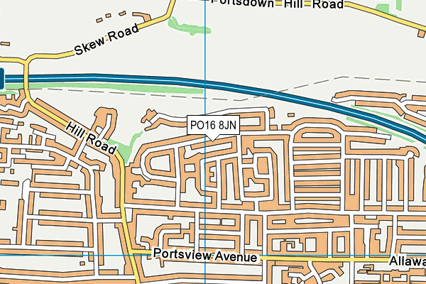 PO16 8JN map - OS VectorMap District (Ordnance Survey) PO16 8JN map - OS VectorMap District (Ordnance Survey)
