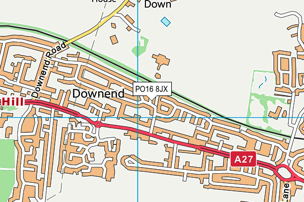 PO16 8JX map - OS VectorMap District (Ordnance Survey) PO16 8JX map - OS VectorMap District (Ordnance Survey)