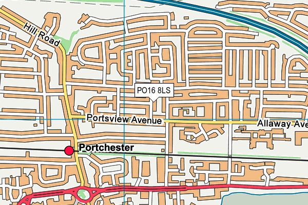 PO16 8LS map - OS VectorMap District (Ordnance Survey) PO16 8LS map - OS VectorMap District (Ordnance Survey)