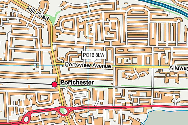 PO16 8LW map - OS VectorMap District (Ordnance Survey) PO16 8LW map - OS VectorMap District (Ordnance Survey)