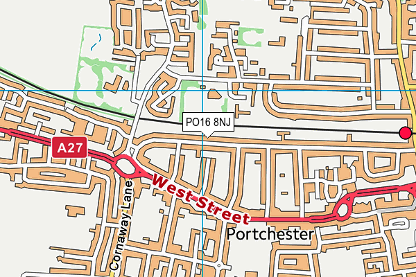 PO16 8NJ map - OS VectorMap District (Ordnance Survey)