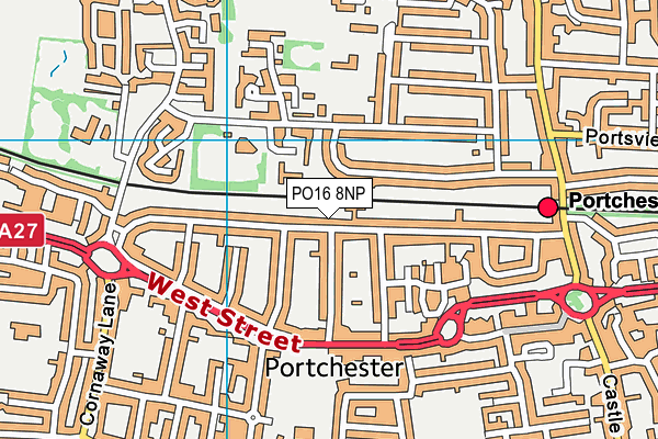 PO16 8NP map - OS VectorMap District (Ordnance Survey)