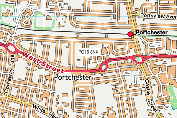 PO16 8NX map - OS VectorMap District (Ordnance Survey) PO16 8NX map - OS VectorMap District (Ordnance Survey)