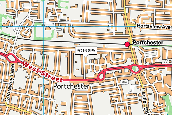 PO16 8PA map - OS VectorMap District (Ordnance Survey)