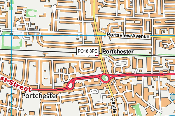 PO16 8PE map - OS VectorMap District (Ordnance Survey)